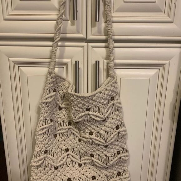 Beaded And Crocheted Large  Handbag - Picture 4 of 9